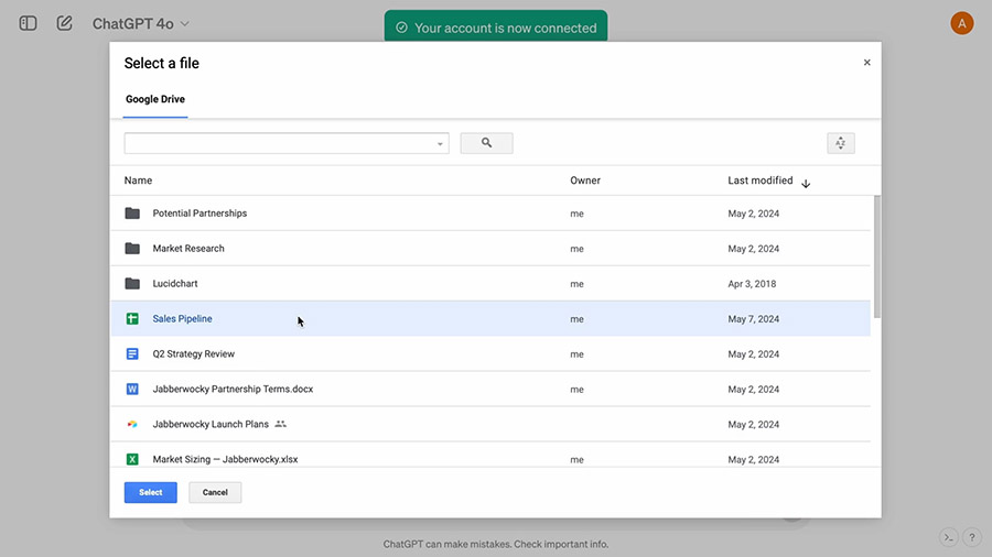 ChatGPT pozwoli przesyłać pliki z OneDrive i Dysku Google