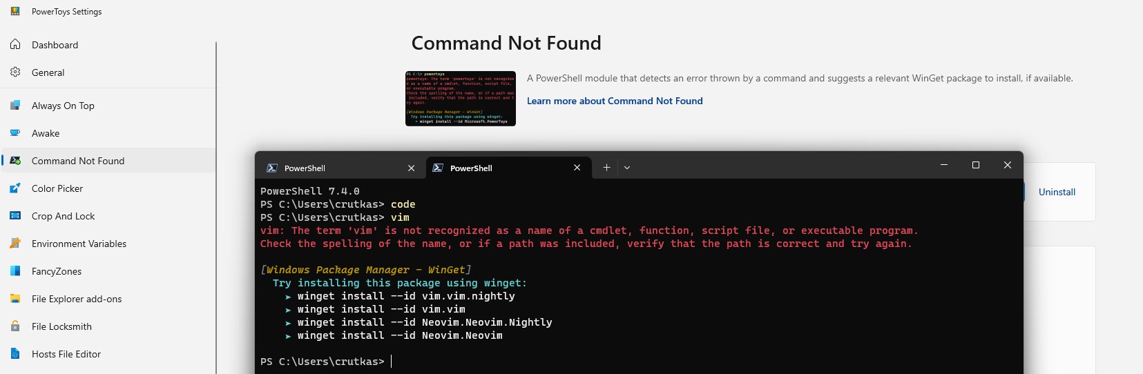 Command Not Found w PowerShell