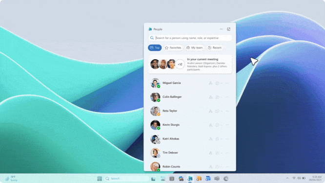 Pracuj sprytniej z Copilotem w aplikacjach Osoby, Pliki i Kalendarz