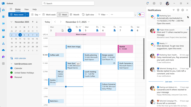 Copilot zajmie się konfliktami w kalendarzu Outlook