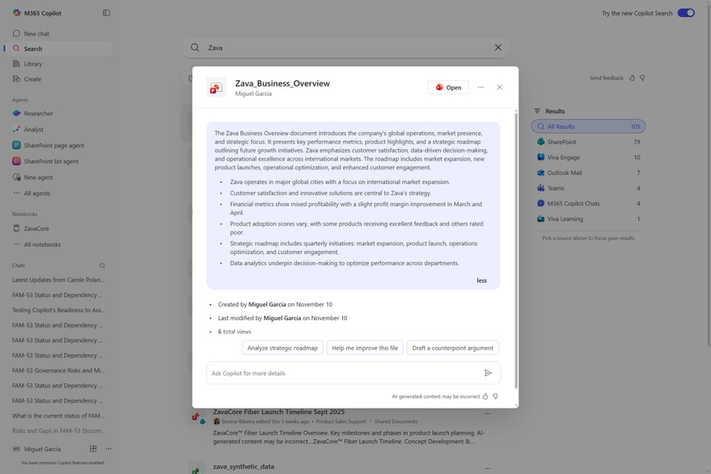 AI Views w Microsoft 365 Copilot