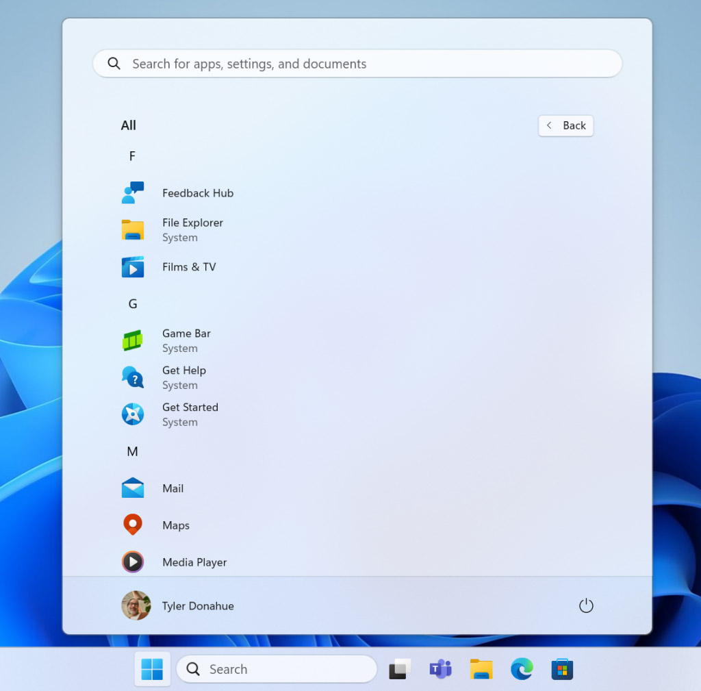 Aplikacje systemowe w Windows - menu Start