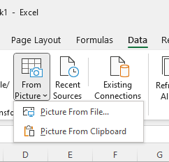 Dane z obrazu w Excelu