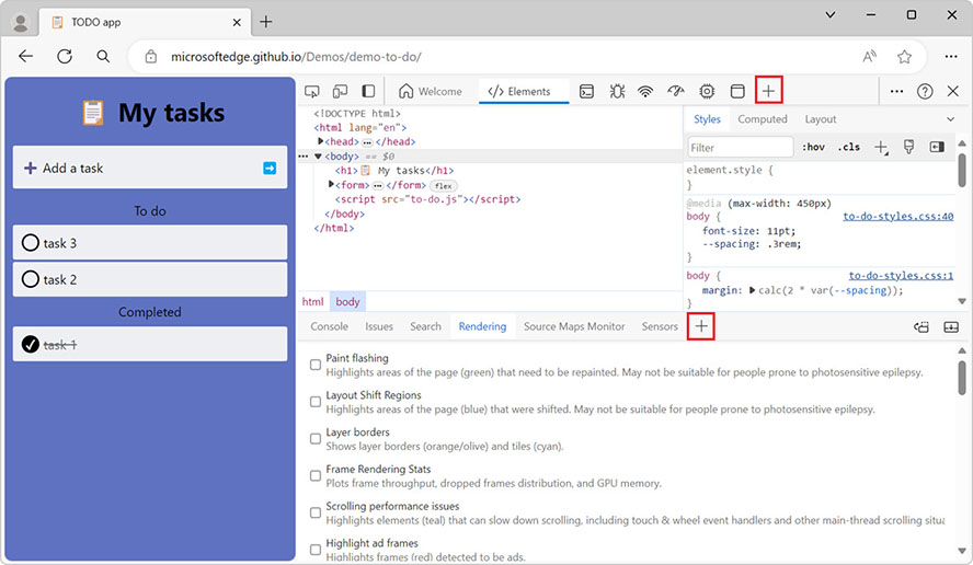 More tools w Edge DevTools