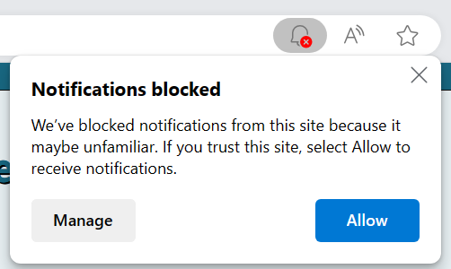 Blokowanie powiadomień w Edge
