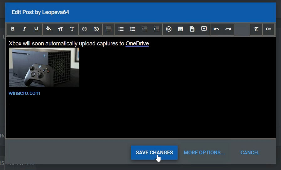 Wklejanie linków z podglądem testowane w Microsoft Edge