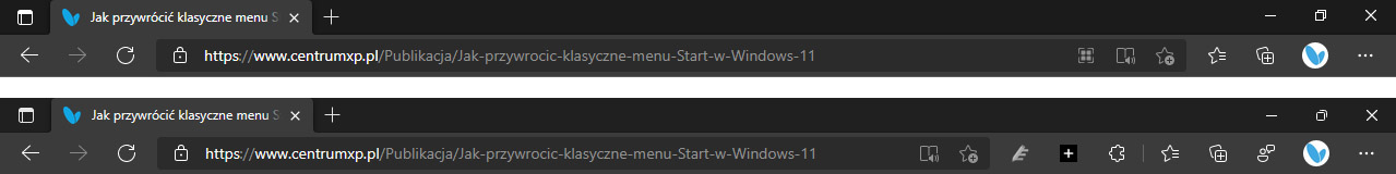 Edge - aktualizacje wizualne Windows 11