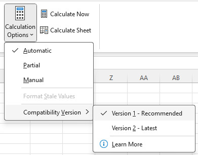 Wersje zgodności (Compatibility Versions) w Excelu