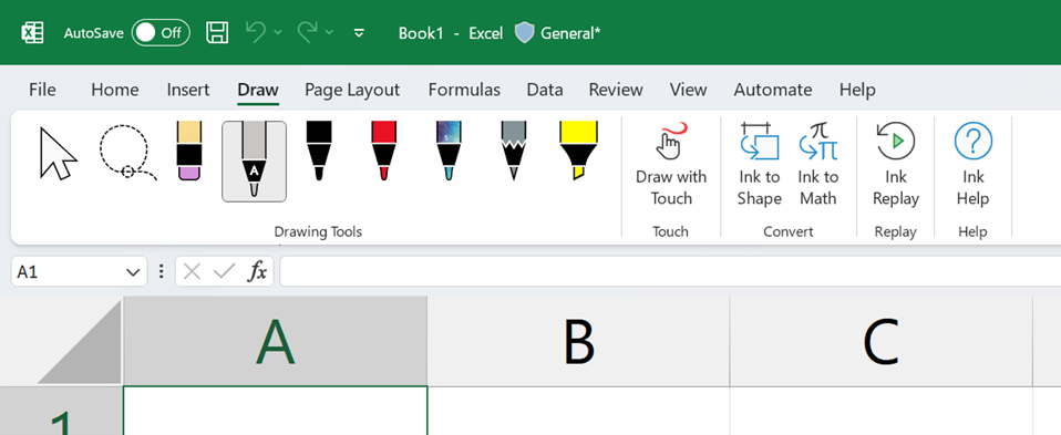 Zamiana pisma odręcznego na tekst w Excelu na Windows