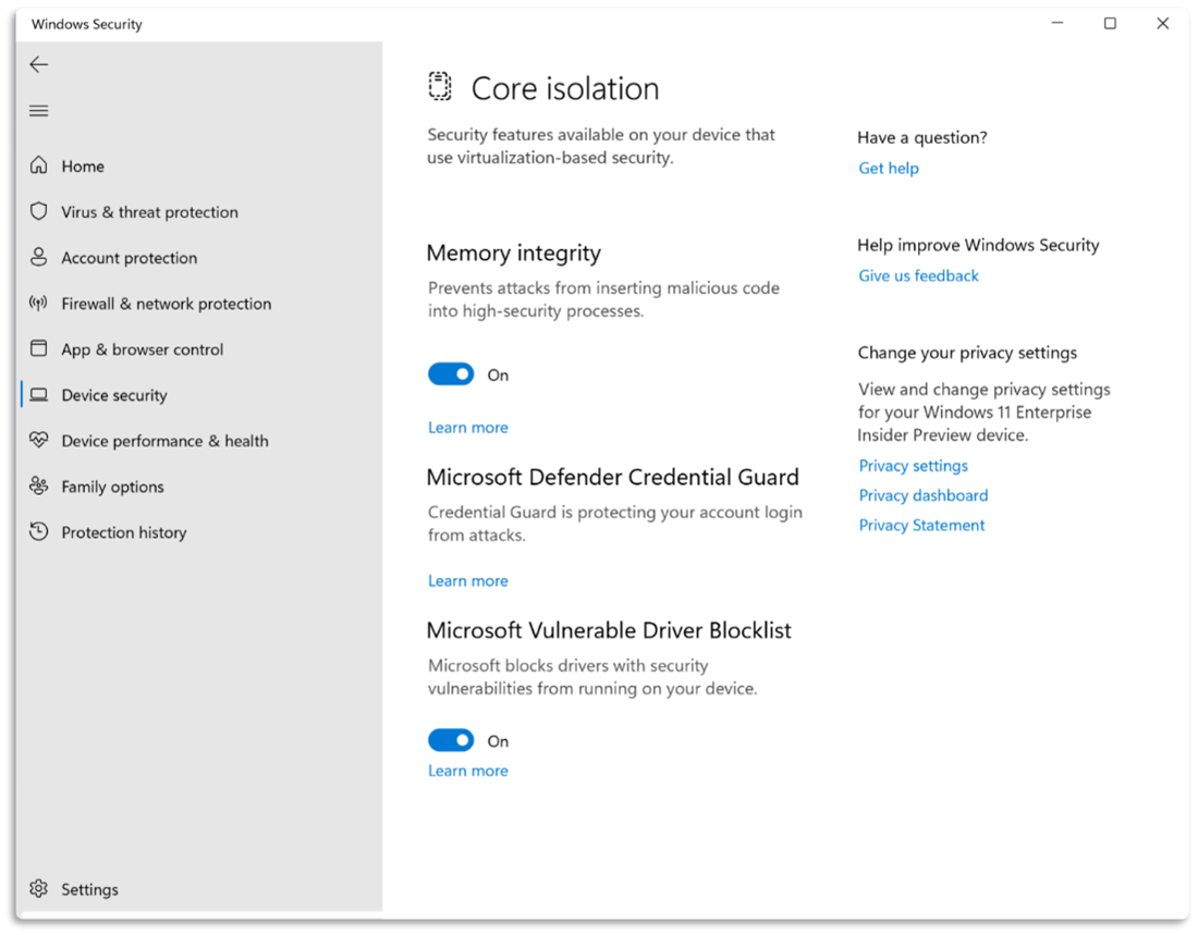 Microsoft Vulnerable Driver Blocklist - Zabezpieczenia Windows 11