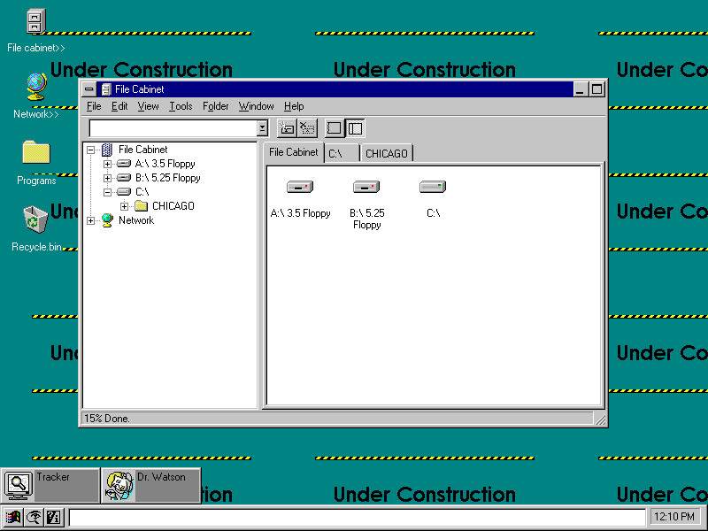 Karty w Eksploratorze były testowane już w Windows 95