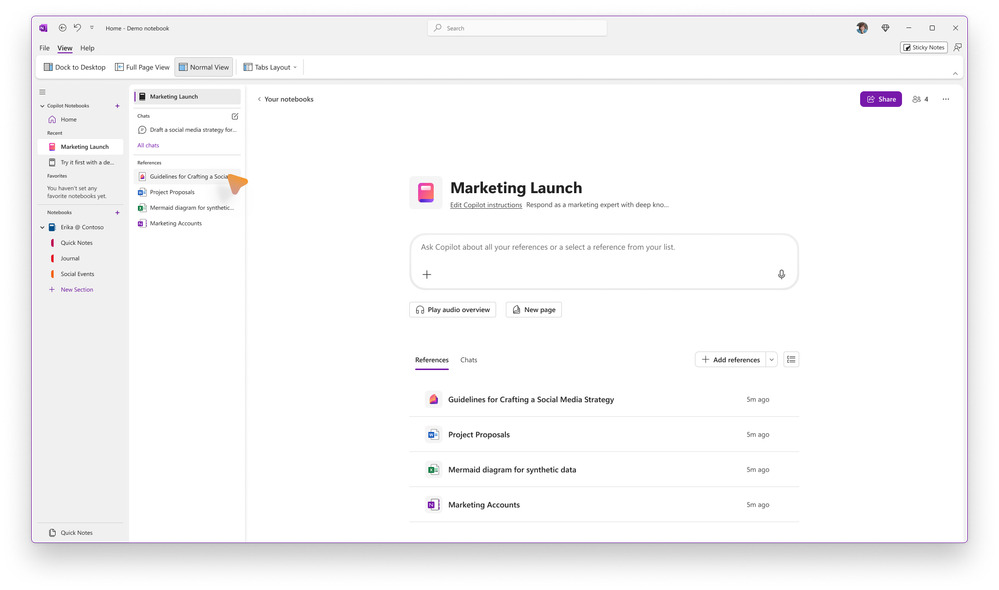 Microsoft 365 Copilot Notebooks dostępne w OneNote na Windows
