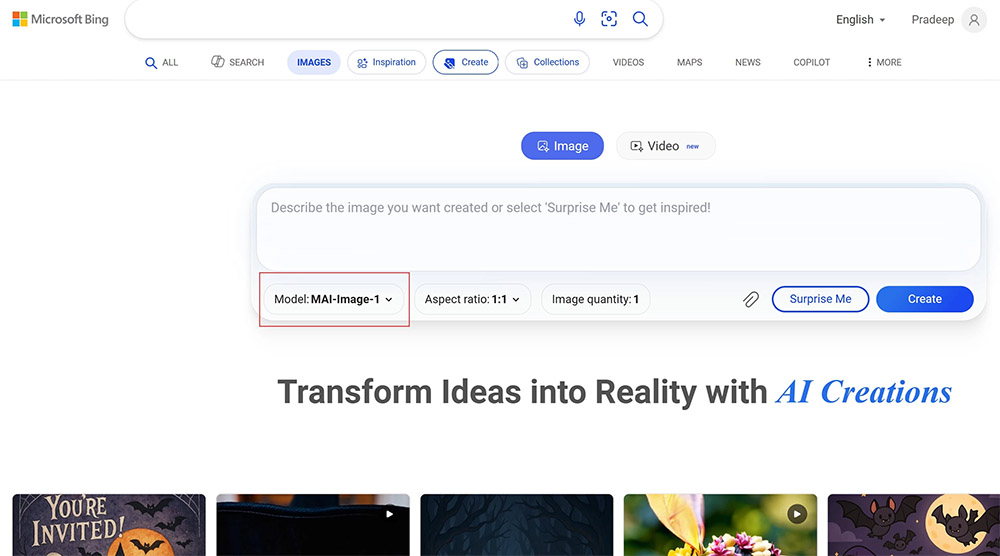 Generator obrazów MAI-Image-1 ogólnodostępny w Bing. Kiedy w Polsce?
