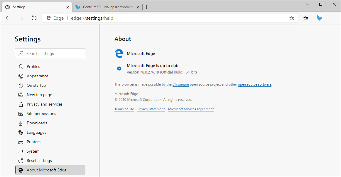 Microsoft Edge Stable 119.0.2151.72 instal