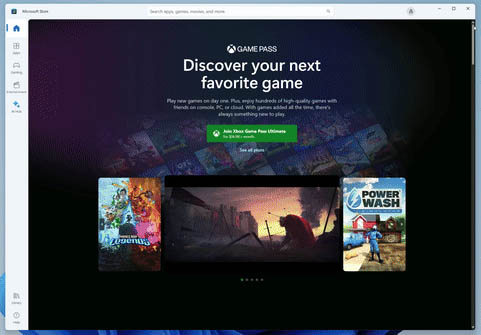 Nowa strona Game Pass w Microsoft Store