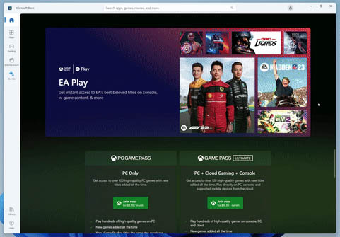 Nowa strona Game Pass w Microsoft Store
