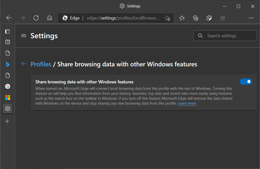 Microsoft Edge - wyszukiwarka Windows