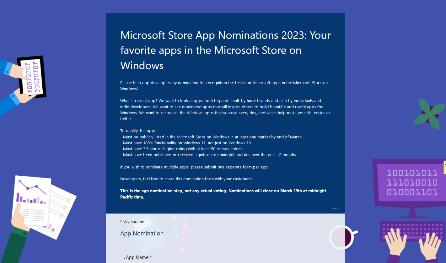 Można już nominować aplikacje do Microsoft Store Awards 2023