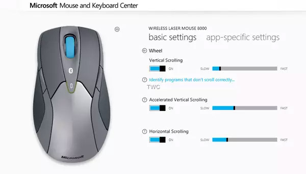 Mouse and Keyboard Center