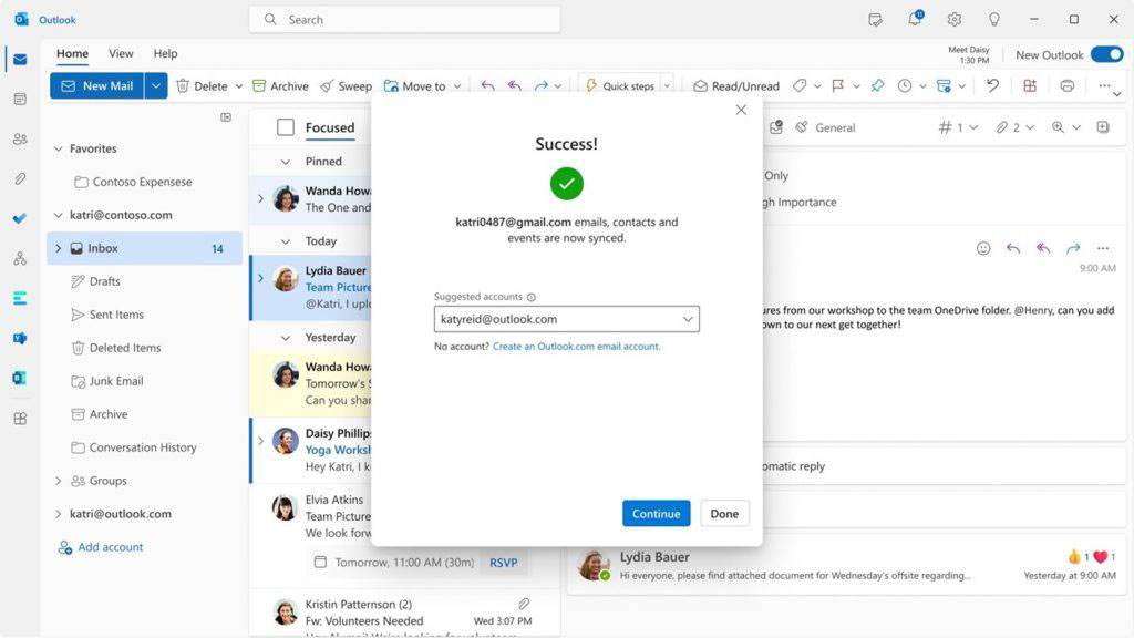 Nowy Outlook na Windows - Gmail