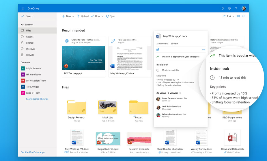 OneDrive - interfejs Fluent