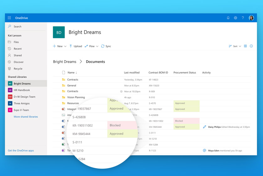 OneDrive - interfejs Fluent