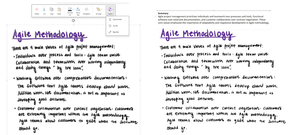 Copilot w OneNote z obsługą pisma odręcznego