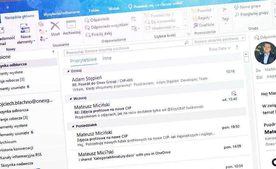 Aktualizacja programu Outlook 2003 z dodatkiem Business Contact Manager