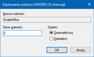 Edytor wartości DWORD