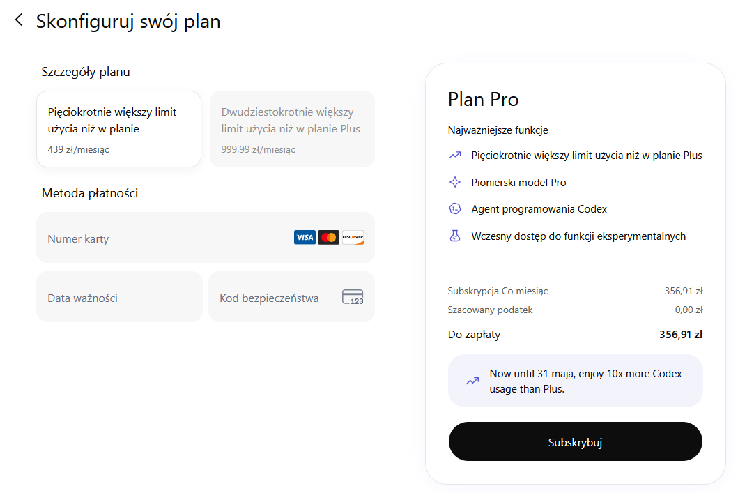 ChatGPT za 100 dolarów miesięcznie. Tańsza subskrypcja Pro