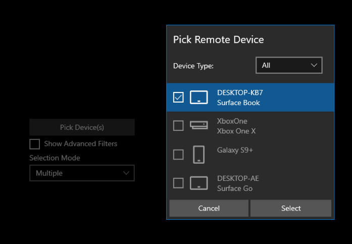 Remote Device Picker - Windows