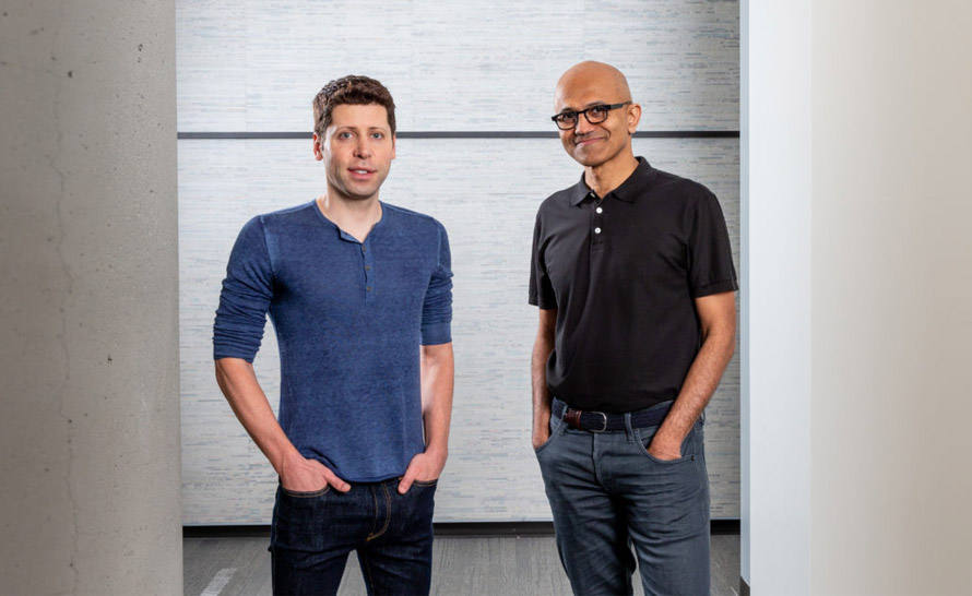 Sam Altman, CEO OpenAI, i Satya Nadella, CEO Microsoft