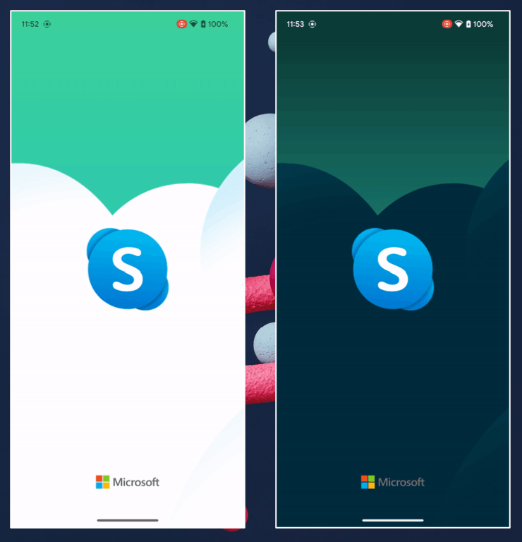 Nowy ekran startowy z logo Skype