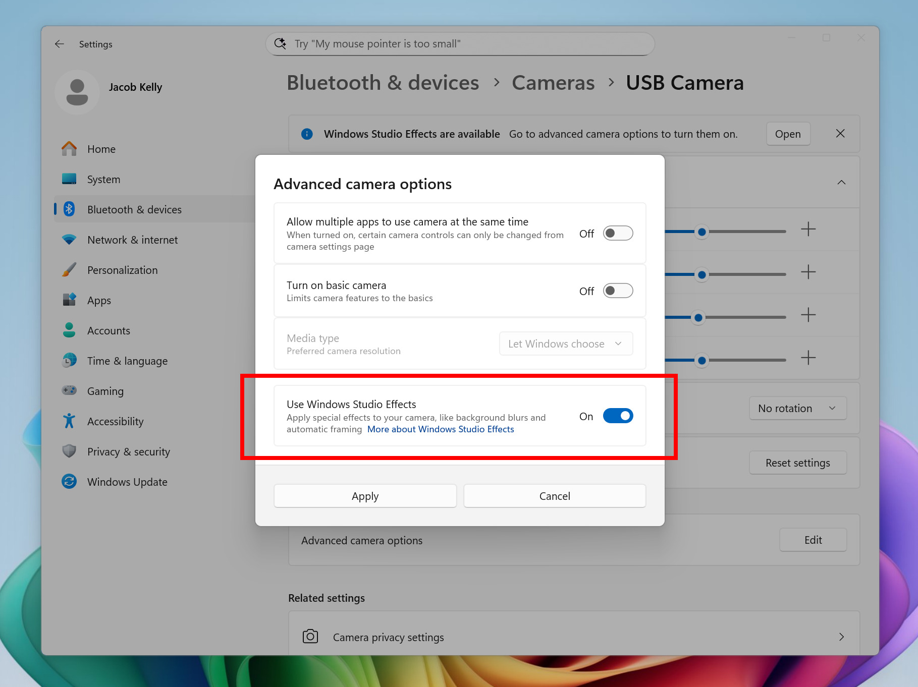 Windows 11 ma efekty AI dla zewnętrznych kamerek USB