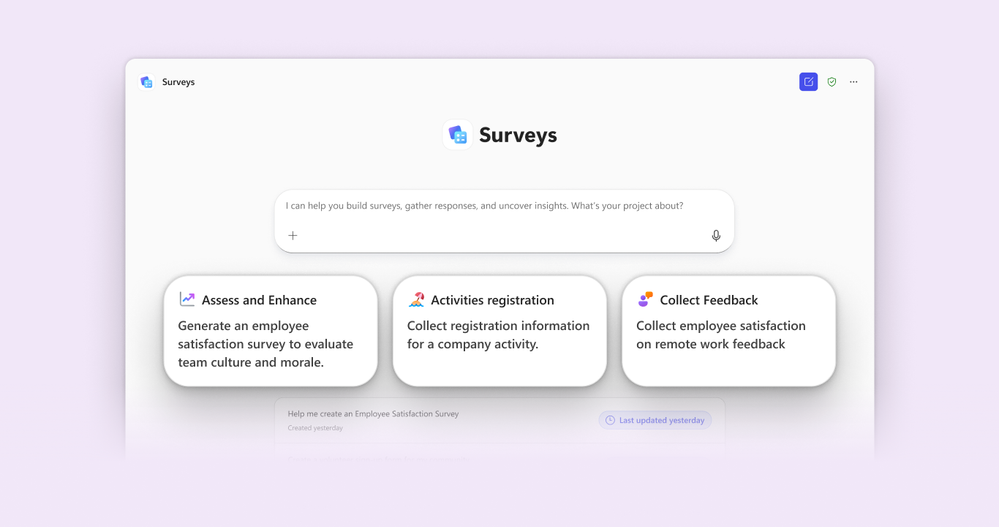 Agent AI do tworzenia ankiet ogólnodostępny w Microsoft 365 Copilot