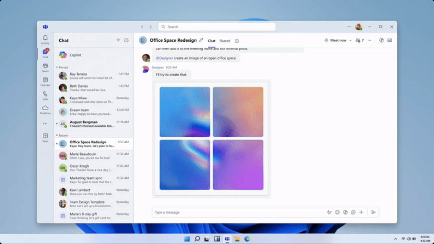 Generowanie obrazów z Microsoft Designer na czacie Teams