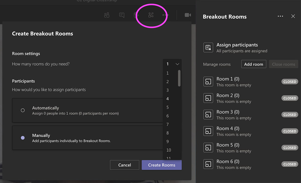 Virtual Breakout Rooms w Microsoft Teams