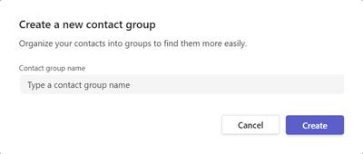 Tworzenie grupy kontaktów w Teams