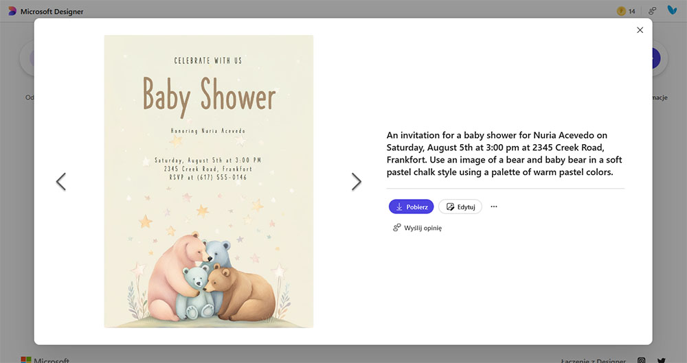 Jak zaprojektować kartkę z zaproszeniem w Microsoft Designer?