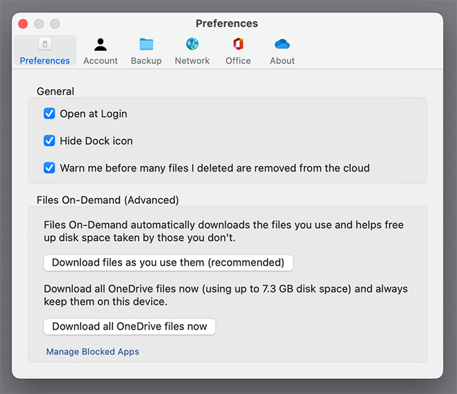 OneDrive na macOS