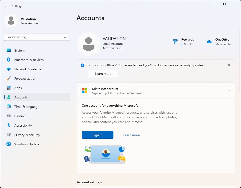 Ustawienia w Windows 11 zachęcają do korzystania z Microsoft 365