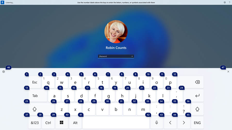 Dostęp głosowy w Windows 11 - wprowadzanie głosowe hasła