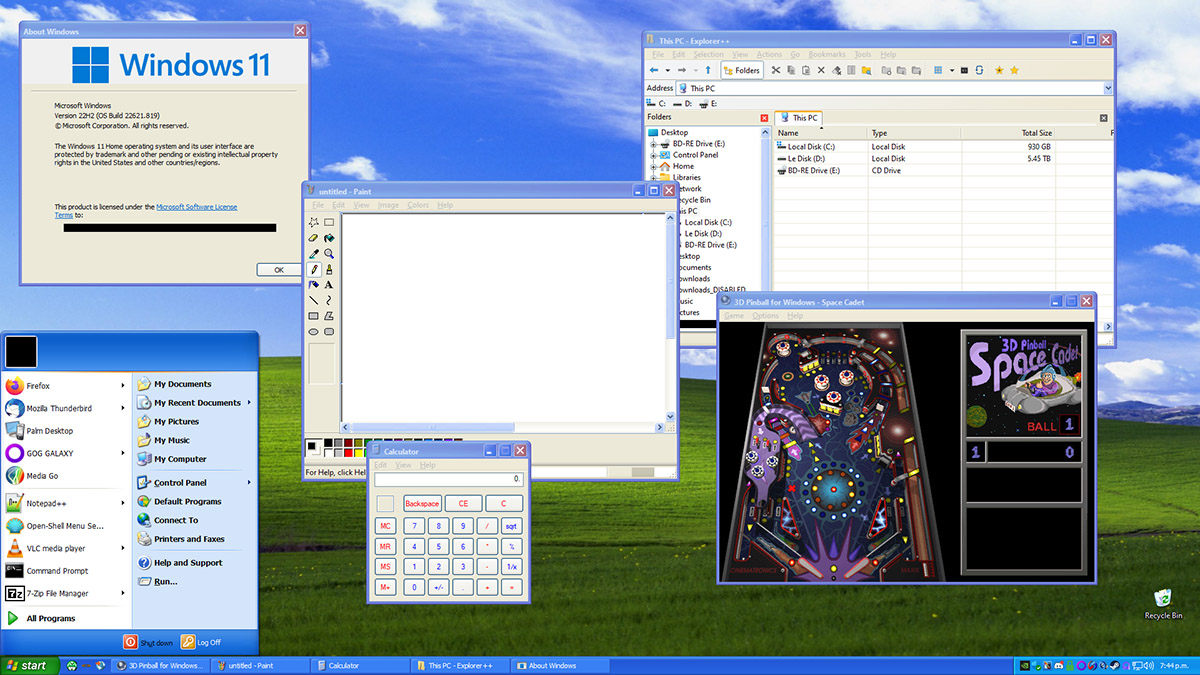 Windows 11 w stylu Windows XP. Źródło: BowzasaurusRex, Reddit