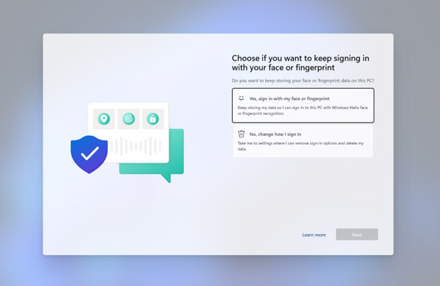 Windows Hello - powiadomienie na Windows 11