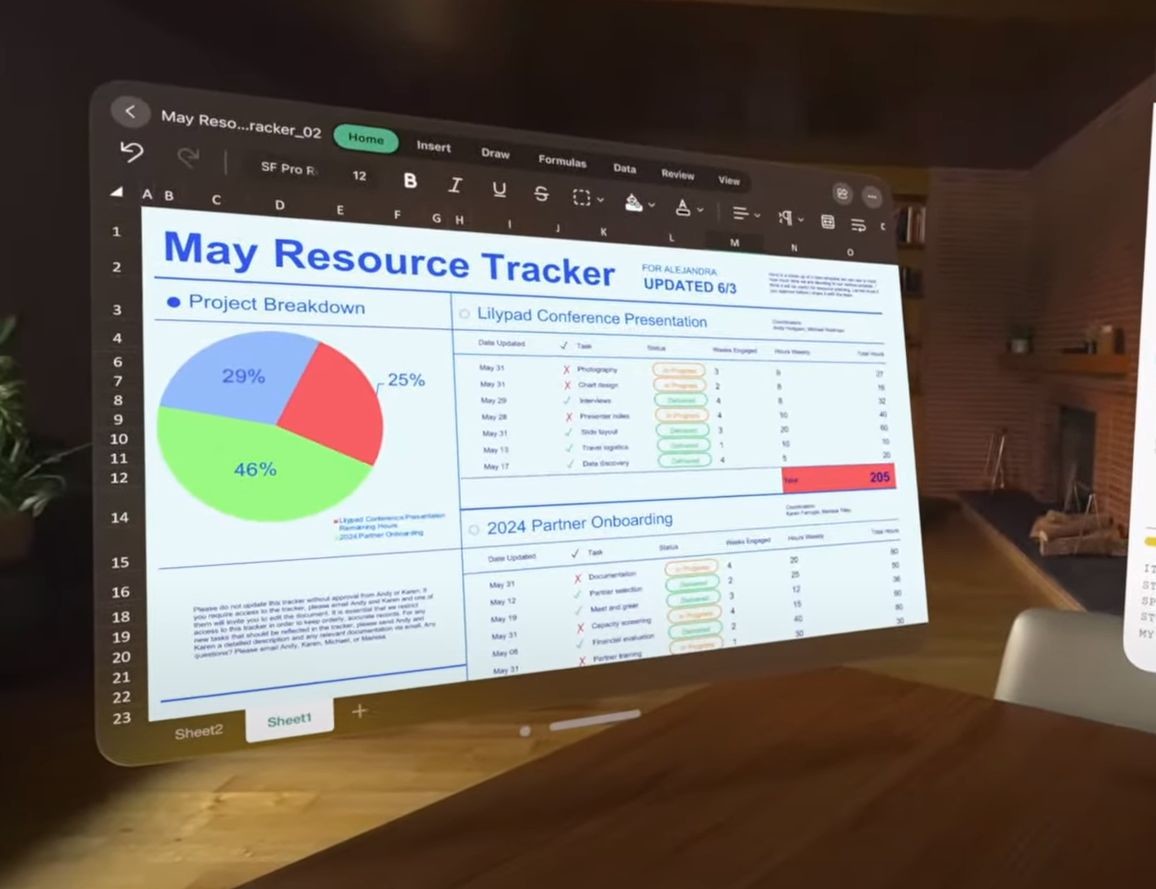 Word, Excel i Teams będą dostępne na Apple Vision Pro