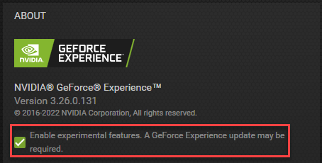 NVIDIA GeForce Experience v3.26 BETA