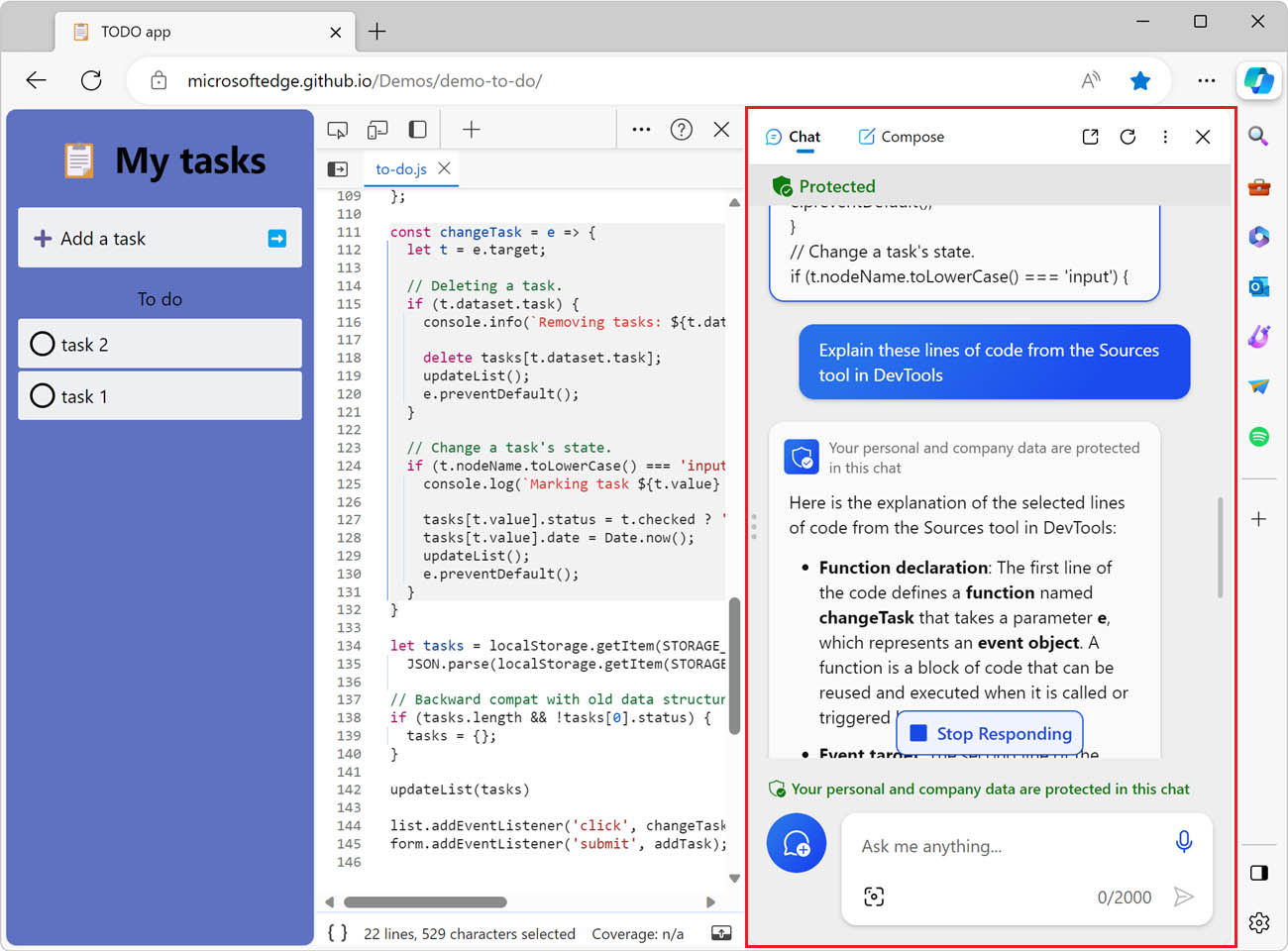 Microsoft Copilot dodany do DevTools w Microsoft Edge