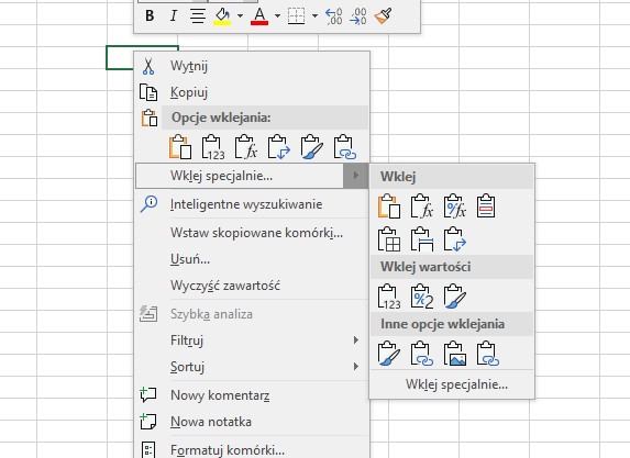 Excel kopiowanie i przenoszenie formuły
