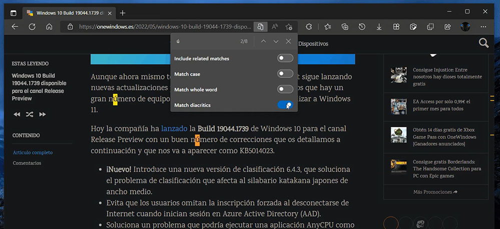 Znajdź na stronie w Microsoft Edge