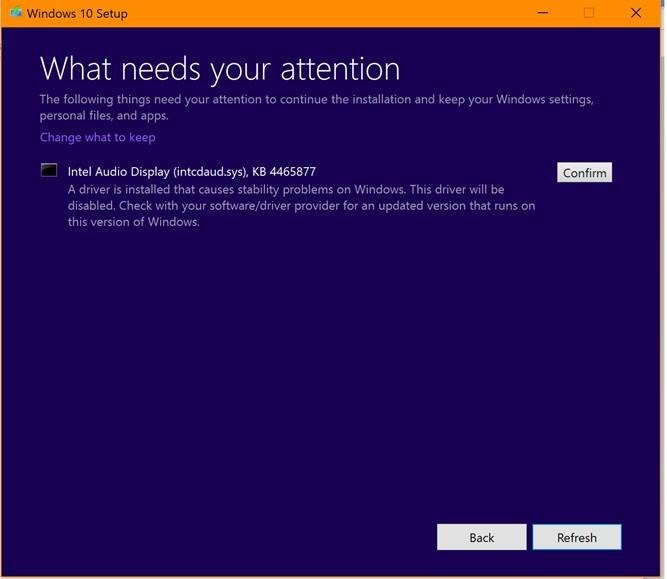 Problem z October 2018 Update i sterownikami Intela